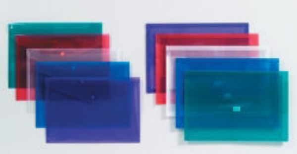 Picture of DOCUMENT WALLET SOVEREIGN A4 PP W/BUTTON